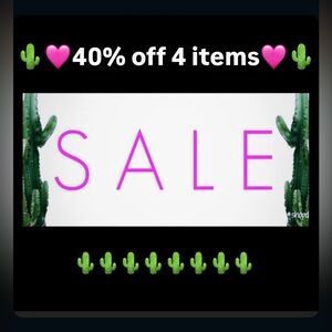 🩷🌵Pink SALE Sign w Cactus Design🌵40%off 4 item bundles🩷